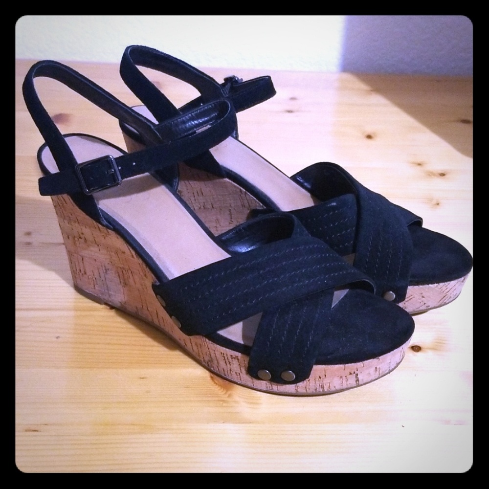 Franco Sarto Wedge Cork Sandals